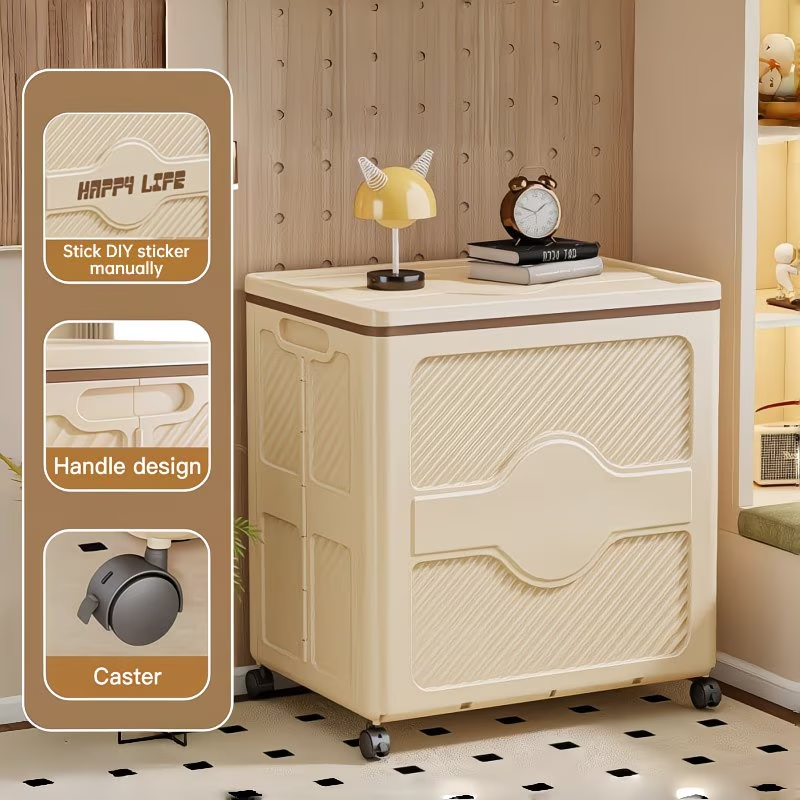 Multifunctional flip-top storage box | Foldable and stackable storage box with wheels