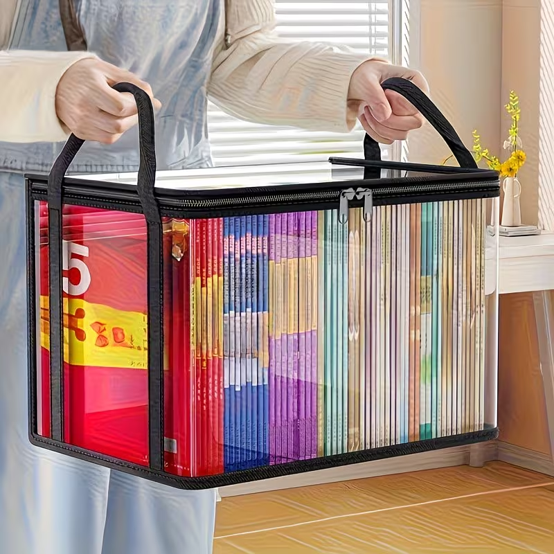 Heavy-duty transparent storage box/flip-top/large rectangular organizer box