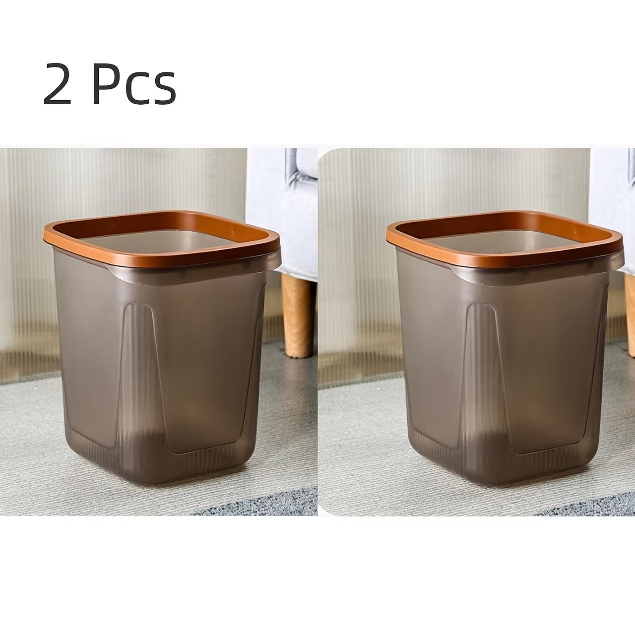 Two heavy-duty plastic trash cans - odor-proof and leak-proof cylindrical trash cans