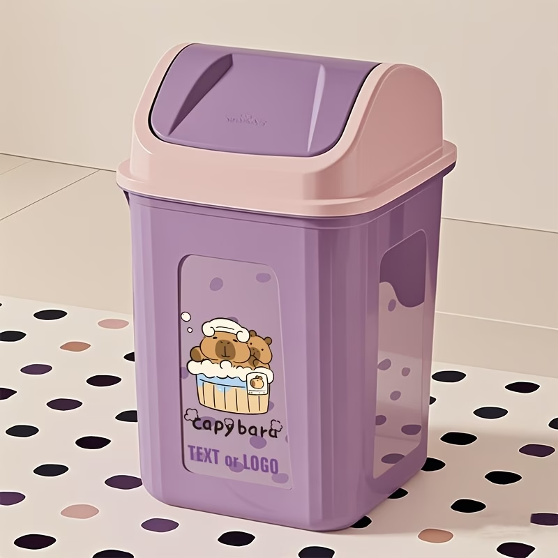 Trash cans for small spaces - Slim rectangular push-to-open trash can