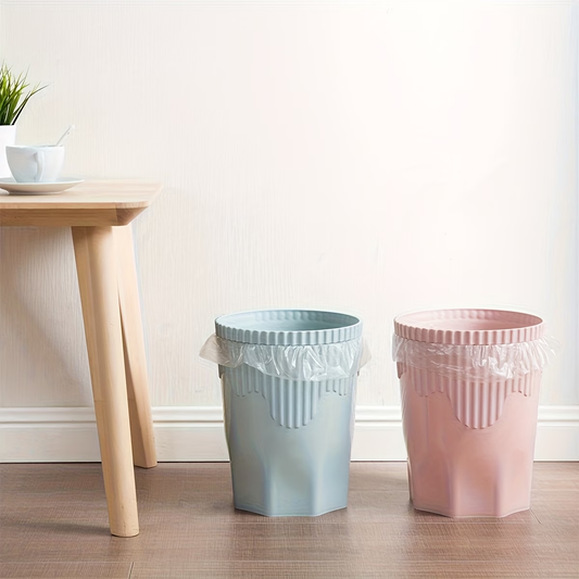Modern Nordic style push-lock lidless foot-operated trash can
