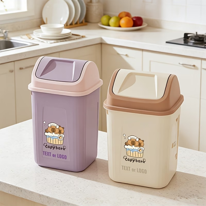 Trash cans for small spaces - Slim rectangular push-to-open trash can