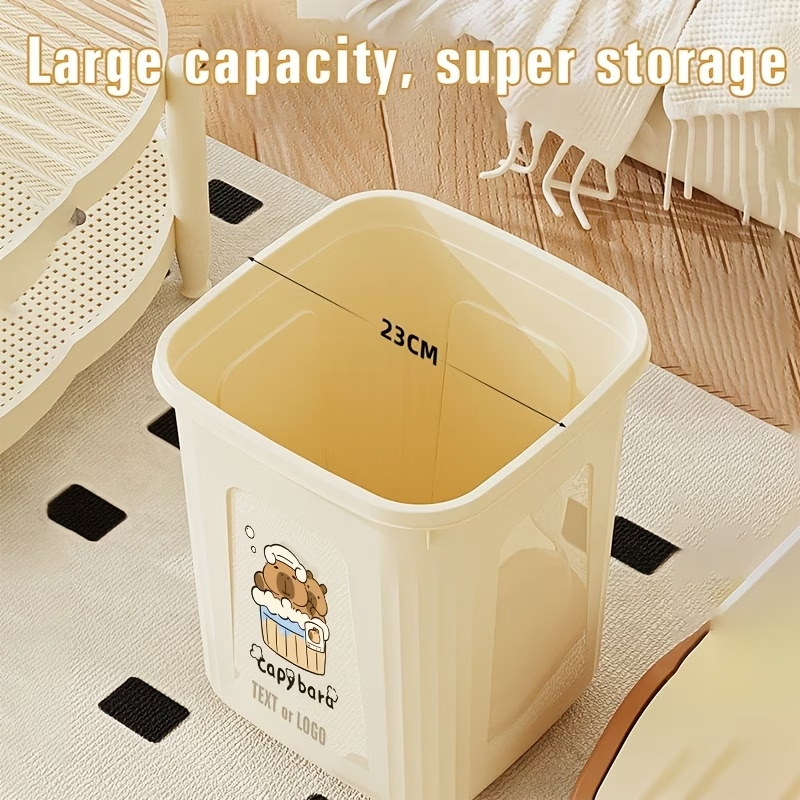 Trash cans for small spaces - Slim rectangular push-to-open trash can