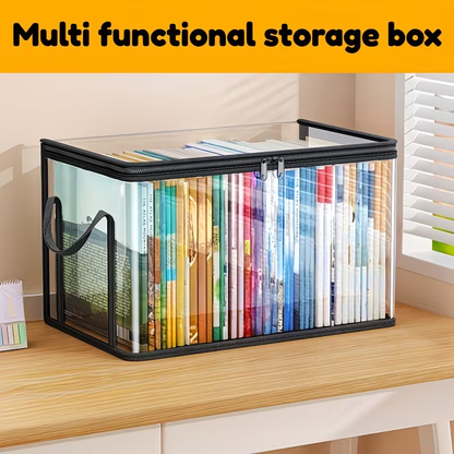 Heavy-duty transparent storage box/flip-top/large rectangular organizer box