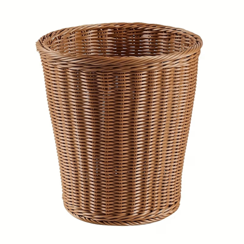 Plastic rattan trash can | Household kitchen trash can, woven open-top trash can
