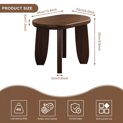 9.8-inch small solid wood footstool, footstool with a weight capacity of 300 kg.