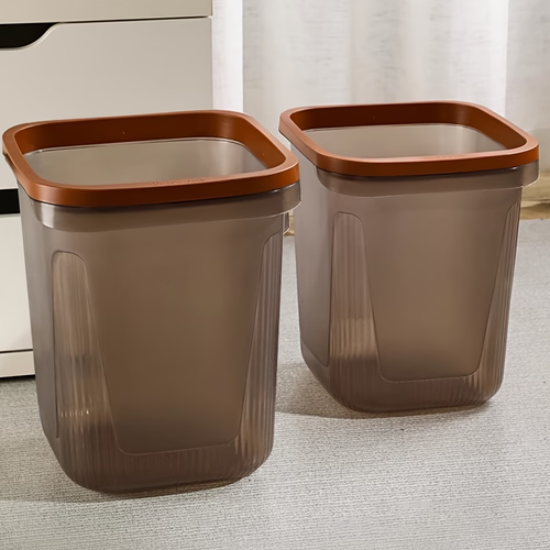Two heavy-duty plastic trash cans - odor-proof and leak-proof cylindrical trash cans