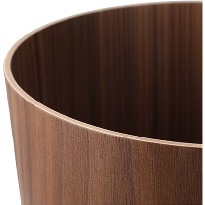 Wooden trash can with pull-out spout - wide-mouth round stackable trash can