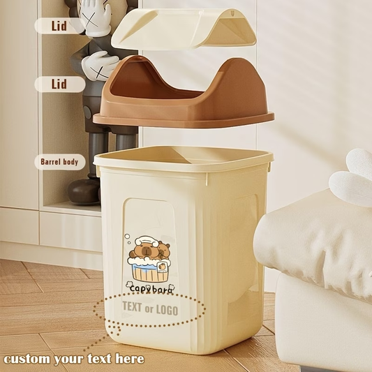 Trash cans for small spaces - Slim rectangular push-to-open trash can