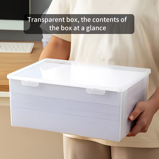 Upgraded large-capacity transparent plastic storage box
