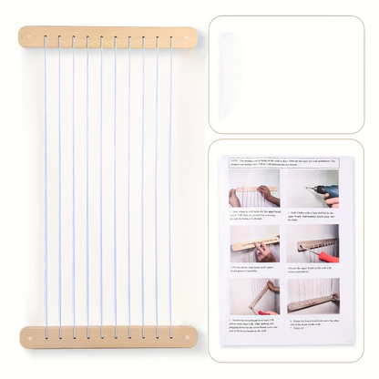 Wooden plush toy storage hammock and wall mesh