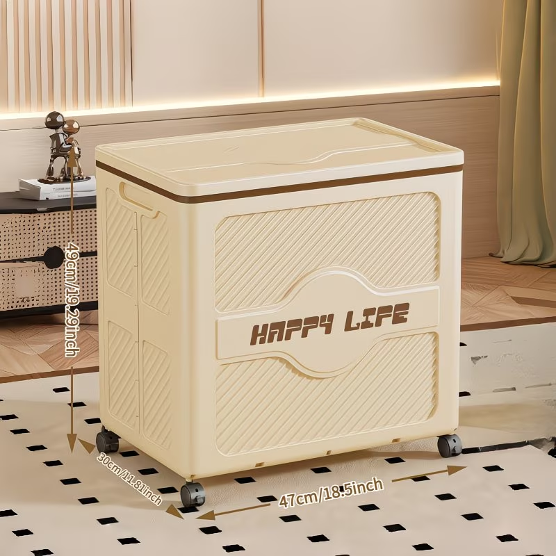 Multifunctional flip-top storage box | Foldable and stackable storage box with wheels