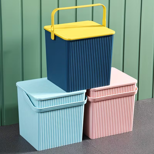 Heavy-duty storage box with lid - bathroom storage basket stool