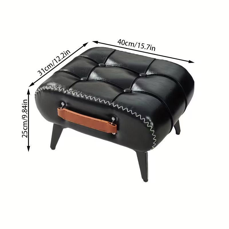 living room entryway shoe cabinet, faux leather sofa stool, shoe changing stool