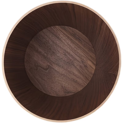 Wooden trash can with pull-out spout - wide-mouth round stackable trash can