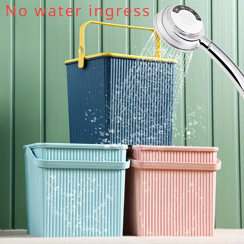 Heavy-duty storage box with lid - bathroom storage basket stool
