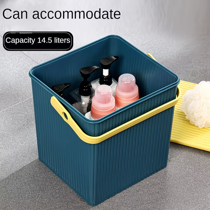 Heavy-duty storage box with lid - bathroom storage basket stool