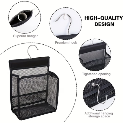 1 mesh shower storage hook, multi-functional hanging bathroom basket, easy to install