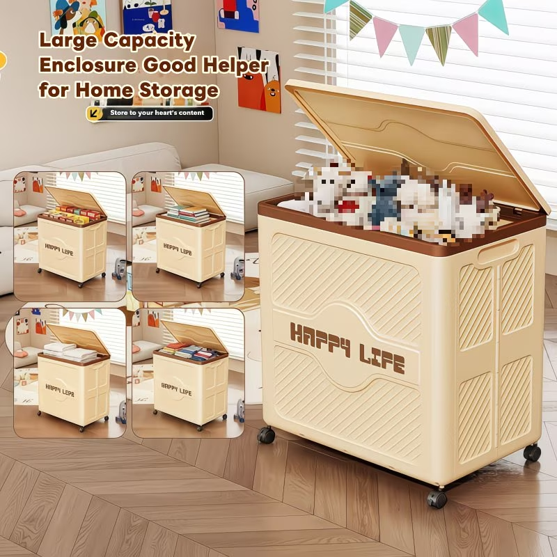 Multifunctional flip-top storage box | Foldable and stackable storage box with wheels