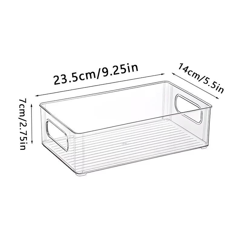 Stackable transparent plastic cosmetic storage box - large capacity organizing basket