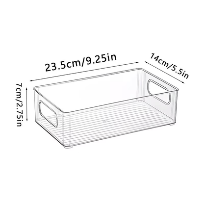 Stackable transparent plastic cosmetic storage box - large capacity organizing basket