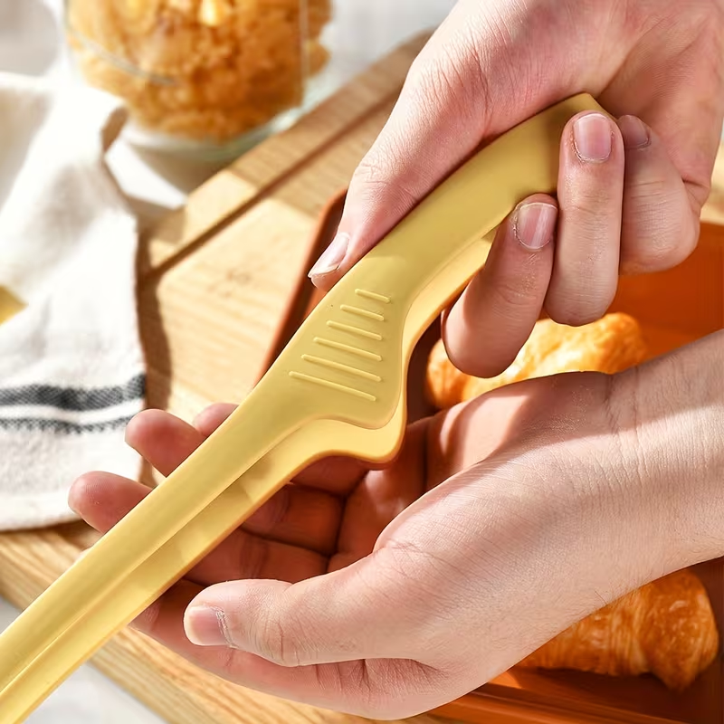 Multifunctional silicone non-slip barbecue food tongs and bread tongs