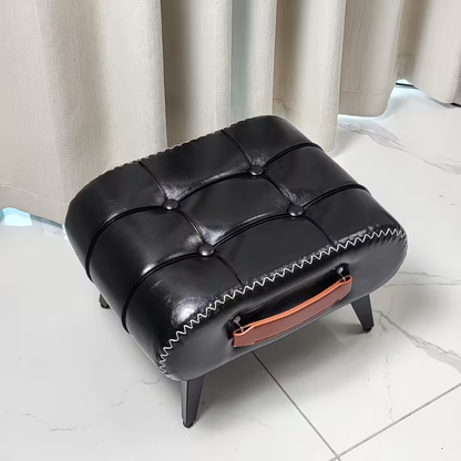 living room entryway shoe cabinet, faux leather sofa stool, shoe changing stool