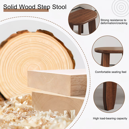9.8-inch small solid wood footstool, footstool with a weight capacity of 300 kg.