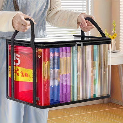 Heavy-duty transparent storage box/flip-top/large rectangular organizer box