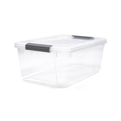 12.2L Clear Storage Boxes – Pack of 6, Durable Stackable Storage Boxes