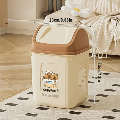 Trash cans for small spaces - Slim rectangular push-to-open trash can