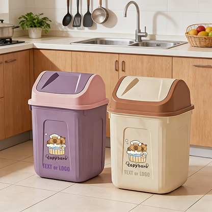 Trash cans for small spaces - Slim rectangular push-to-open trash can