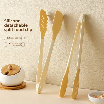 Silicone clips, detachable kitchen grill tongs, steak flipping tongs