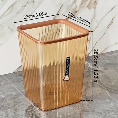 Large capacity trash can / Beautiful and simple pleated design / Plastic waste paper bin