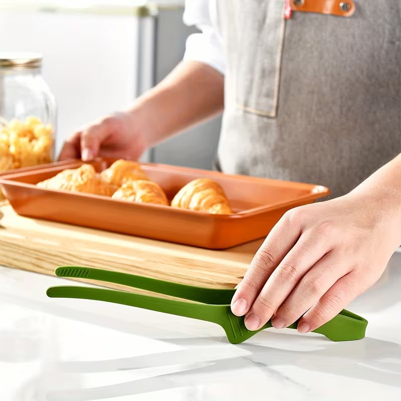 Multifunctional silicone non-slip barbecue food tongs and bread tongs
