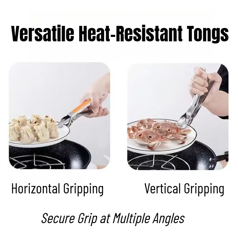 2-Pack Stainless Steel Heat-Resistant Clamping Pliers | Non-Slip