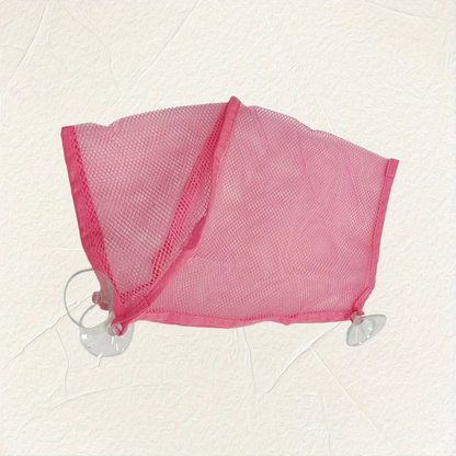 1  cup mesh storage bag, bathtub toy hanging bag