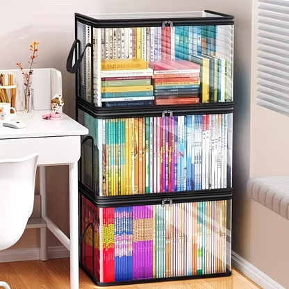 Heavy-duty transparent storage box/flip-top/large rectangular organizer box