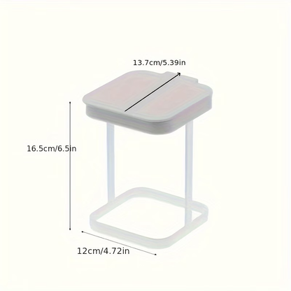 Mini Trash Can - Transparent Plastic Mini Square Flip-Top Trash Can