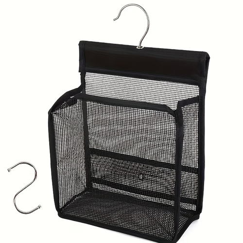 1 mesh shower storage hook, multi-functional hanging bathroom basket, easy to install