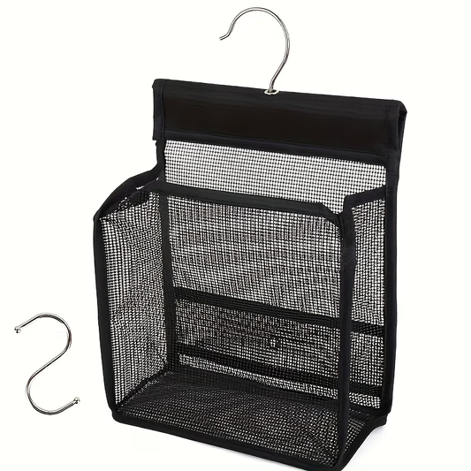 1 mesh shower storage hook, multi-functional hanging bathroom basket, easy to install