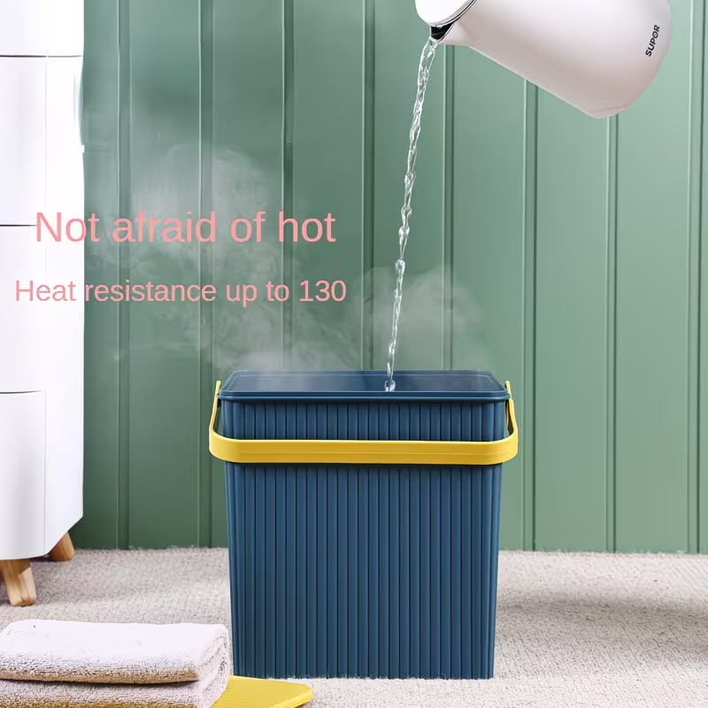 Heavy-duty storage box with lid - bathroom storage basket stool