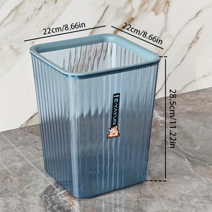 Large capacity trash can / Beautiful and simple pleated design / Plastic waste paper bin